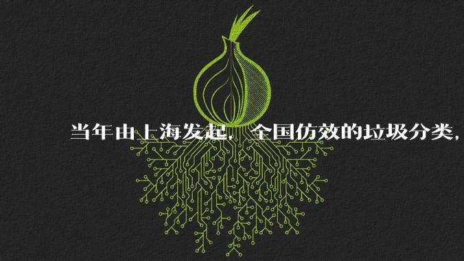 当年由上海发起，全国仿效的垃圾分类，现在为什么没人搞了？